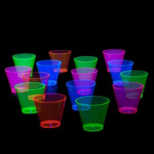 Party Essentials Plastic Cups, 100-Count, Assorted Neon