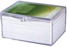 ultra pro 5 x card storage case - (100ct) hinged clear plastic box #43005 - each box holds up to 100 cards