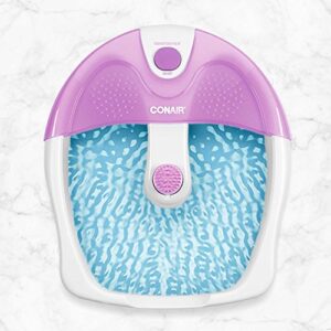 Conair Soothing Pedicure Foot Spa Bath with Soothing Vibration Massage, Deep Basin Relaxing Foot Massager with Jets, Pink/White