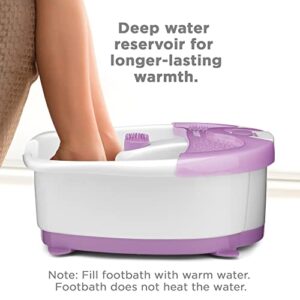 Conair Soothing Pedicure Foot Spa Bath with Soothing Vibration Massage, Deep Basin Relaxing Foot Massager with Jets, Pink/White