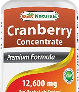 Best Naturals Cranberry Pills 3X Concentrate Veggie Capsule, 12600 mg, 180 Count (817716010755)