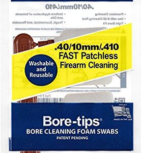 .40cal/.44cal/10mm/410 Gauge Gun Cleaning Bore-tips® by Swab-its®: Barrel Cleaning Swabs - Made in The USA