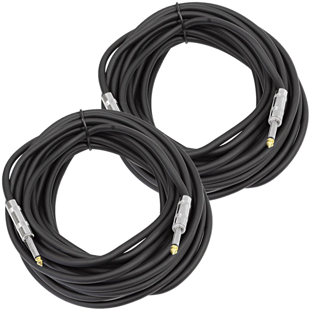 Seismic Audio - FS35_2Pack - Pair of 35 Foot 1/4" to 1/4 Pro Audio PA DJ Speaker Cable 14 Gauge - Heavy Duty