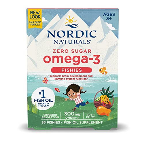 Nordic Naturals Nordic Omega-3 Fishies, Tutti Frutti - 36 Fishies - 300 mg Total Omega-3s with EPA & DHA - Healthy Brain, Mood, Vision & Immune System - Non-GMO - 36 Servings