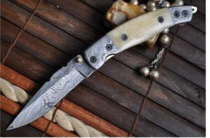 perkin knives - handmade damascus folding knife - work of art