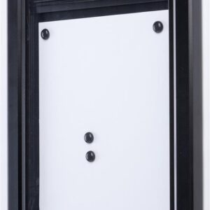 Weather Resistant, Magnetic Surface, Bulletin Board with Swing-Open Locking Door, Wall Mounted, Matte Black Finish Aluminum Frame, with Header, for Indoor Or Outdoor Use