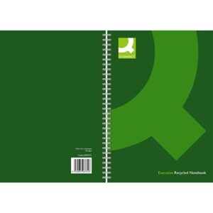 Q-Connect Wirebound A4 Hardback Recycled Notebook 160 Pages - Green, Pack of3