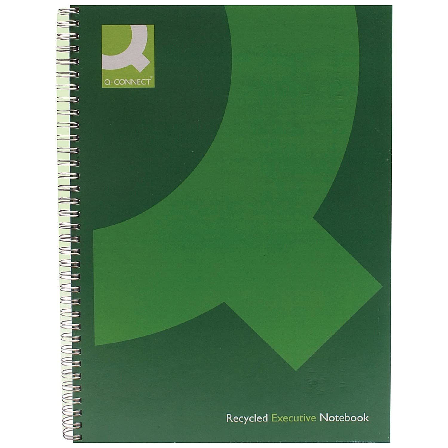 Q-Connect Wirebound A4 Hardback Recycled Notebook 160 Pages - Green, Pack of3