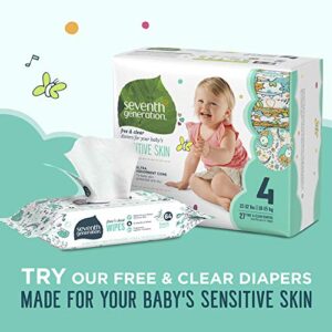 Seventh Generation, Baby Wipes, Unscented and Sensitive,64 Count (Pack of 4)