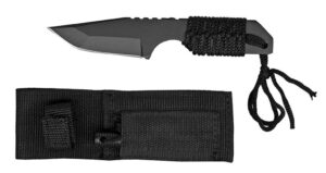 ace martial arts supply survival hunting camping knife with fire starter, 7"