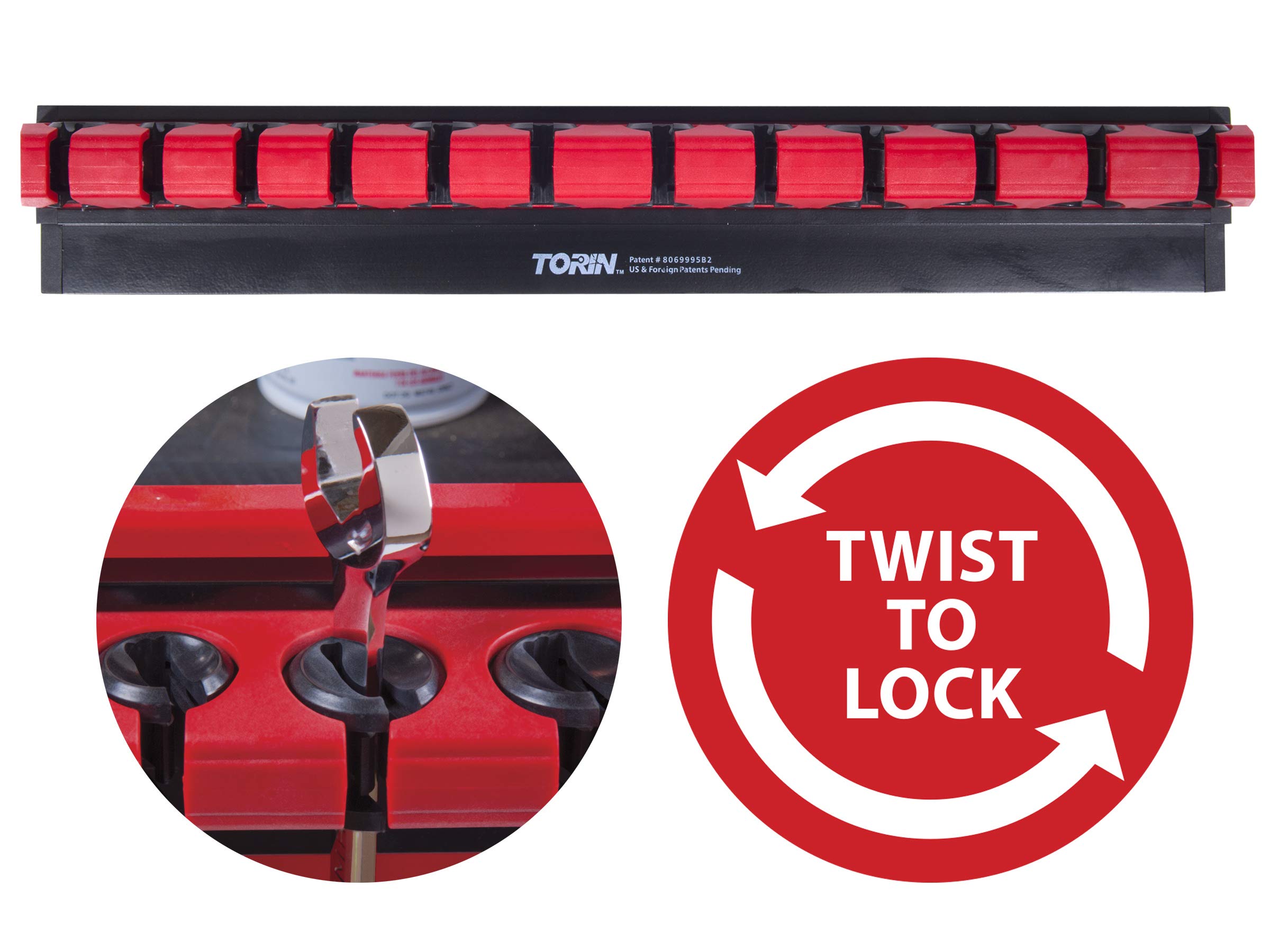 BIG RED MTOLAW12RT Torin Tool Storage Organizer: Magnetic Lock-A-Wrench Rack