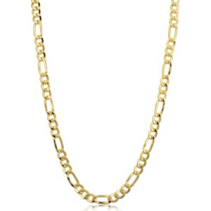 kooljewelry 14k yellow gold filled solid figaro link chain necklace (4.35 mm, 20 inch)