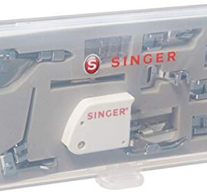 SINGER | Sewing Machine Accessory Kit, Including 9 Presser Feet, Twin Needle, and Case, Clear - Sewing Made Easy