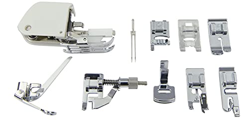 SINGER | Sewing Machine Accessory Kit, Including 9 Presser Feet, Twin Needle, and Case, Clear - Sewing Made Easy