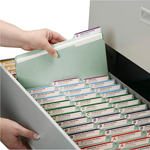 Smead® Pressboard Fastener Folders With SafeSHIELD® Fasteners, 3" Expansion, Legal Size, 100% Recycled, Gray/Green, Box