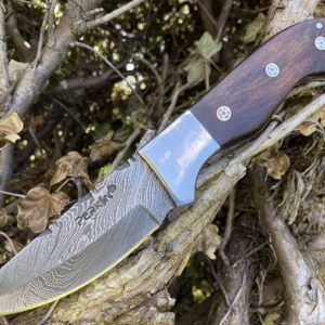 Perkin Knives - Handmade Damascus Hunting Knife - Beautiful Camping Knife - Full Tang