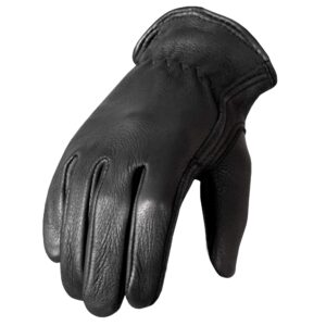 hot leathers classic deerskin unlined driving gloves (black, x-large)