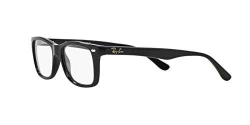 Ray-Ban RX5228 Square Prescription Eyeglass Frames, Black/Demo Lens, 53 mm