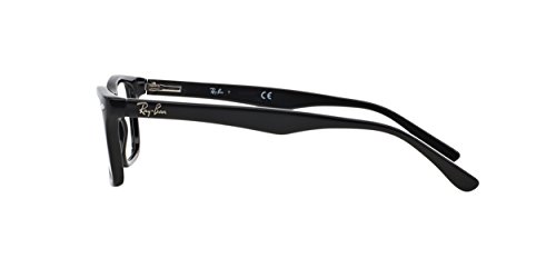 Ray-Ban RX5228 Square Prescription Eyeglass Frames, Black/Demo Lens, 53 mm