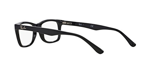 Ray-Ban RX5228 Square Prescription Eyeglass Frames, Black/Demo Lens, 53 mm