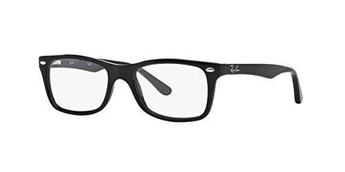 Ray-Ban RX5228 Square Prescription Eyeglass Frames, Black/Demo Lens, 53 mm