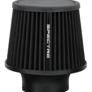 Spectre Universal Clamp-On Air Filter: High Performance, Washable Filter: Round Tapered; 3 in (76 mm) Flange ID; 6.5 in (165 mm) Height; 6 in (152 mm) Base; 4.75 in (121 mm) Top, SPE-9131, Black