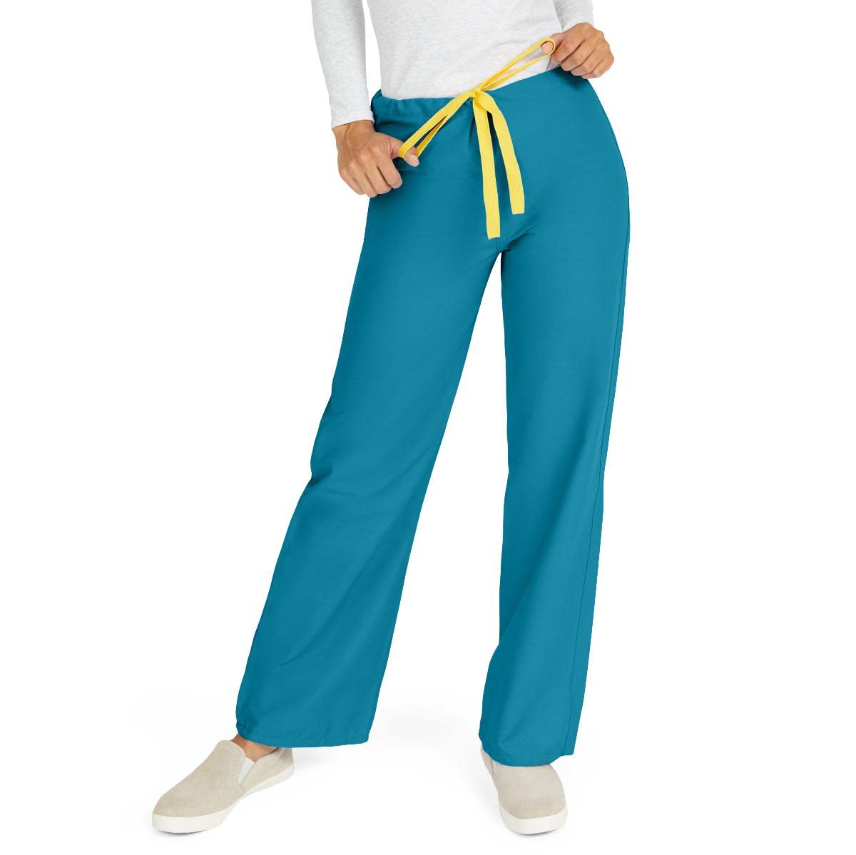 Medline AngelStat Unisex Reversible Scrub Pants with Drawstring Waist, Peacock, 4X-Large, Medline Color Code - High-Quality Medical Uniforms