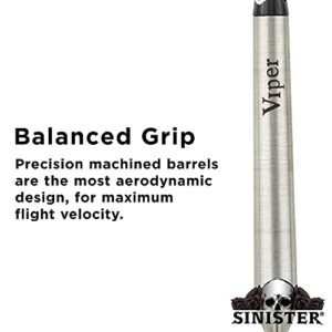 Viper by GLD Products Sinister 95% Tungsten Steel Tip Darts, 25 Grams,Silver,23-3811-25