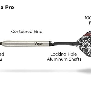 Viper by GLD Products Sinister 95% Tungsten Steel Tip Darts, 25 Grams,Silver,23-3811-25