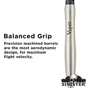 Viper by GLD Products Sinister 95% Tungsten Steel Tip Darts, 24 Grams,Silver,23-3809-24