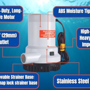 SEAFLO 01-Series 12v 2000 GPH Bilge Pump- 4 Year Warranty!