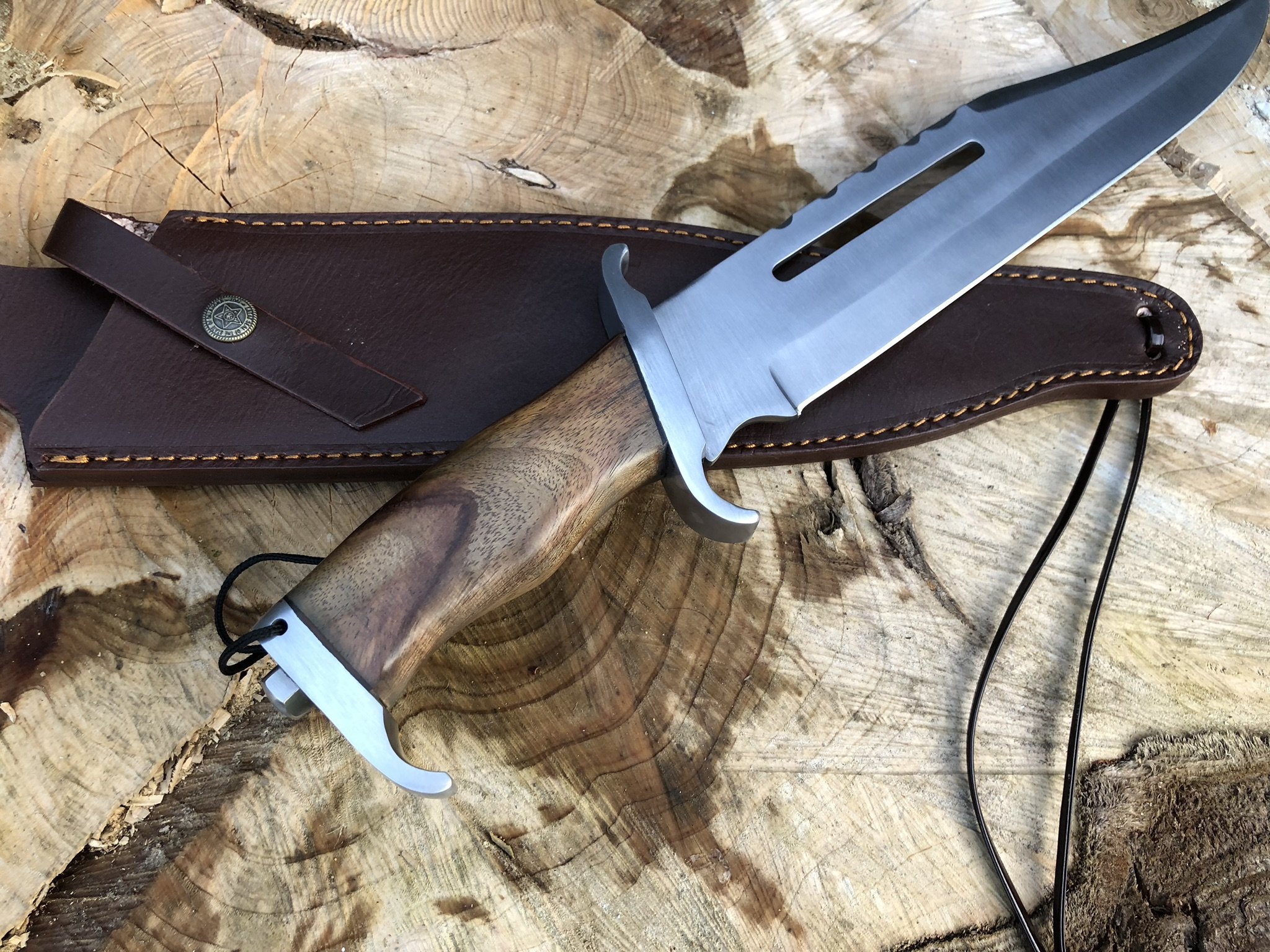 Perkin | 16 Inches Fixed Blade Hunting Knife | Leather Sheath