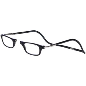 Clic Magnetic Reading Glasses (Expandable), Adjustable Temple Computer Readers, Original Expandable, (Black, 2.50 Magnification)