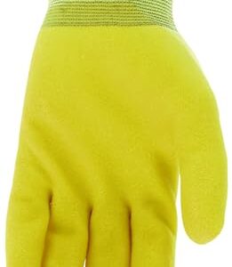 MCR Safety Ninja® Ice Hi-Visibility 15 Gauge Nylon Insulated Cold Weather Gloves, Acrylic Terry Inner, 3/4 HPT Coating, Yellow, Medium ,1-Pair