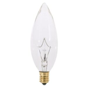 (25 pack) satco s3282 torpedo incandescent light bulb, 25 watt, clear