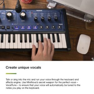 Novation MiniNova Analogue Modelling Compact 37 Mini-key Synth – Tough, compact, powerful mini-synth with pitch-correcting effect vocoder, 256 onboard sounds and five effects per voice layering Blue