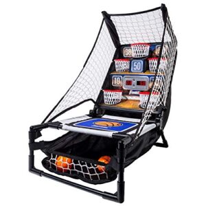 franklin sports basketball arcade game - table top bounce a bucket shootout - indoor electronic basketball gameroom game for kids