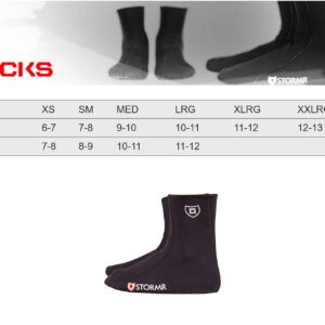 STORMR Neoprene Mens’ and Women's Neoprene Sock Available in 1.5mm or 3mm – Warm, Ideal for Surf Fishing, Water Sports and Hunting, Wear Alone or With Shoes and Boots, Large, (RS30N-L)