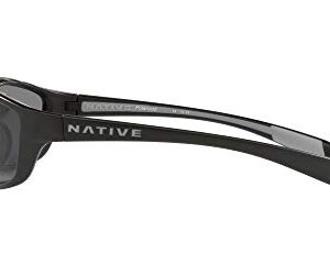 Native Eyewear Kodiak Polarized Rectangular Sunglasses, Matte Black/Gray, 60 mm