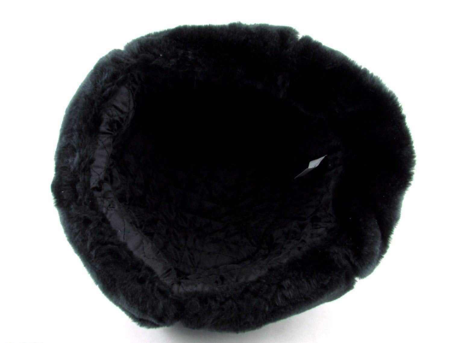 Russian Soviet Army Fur Military Cossack Ushanka Winter Hat (Black, 59(L))