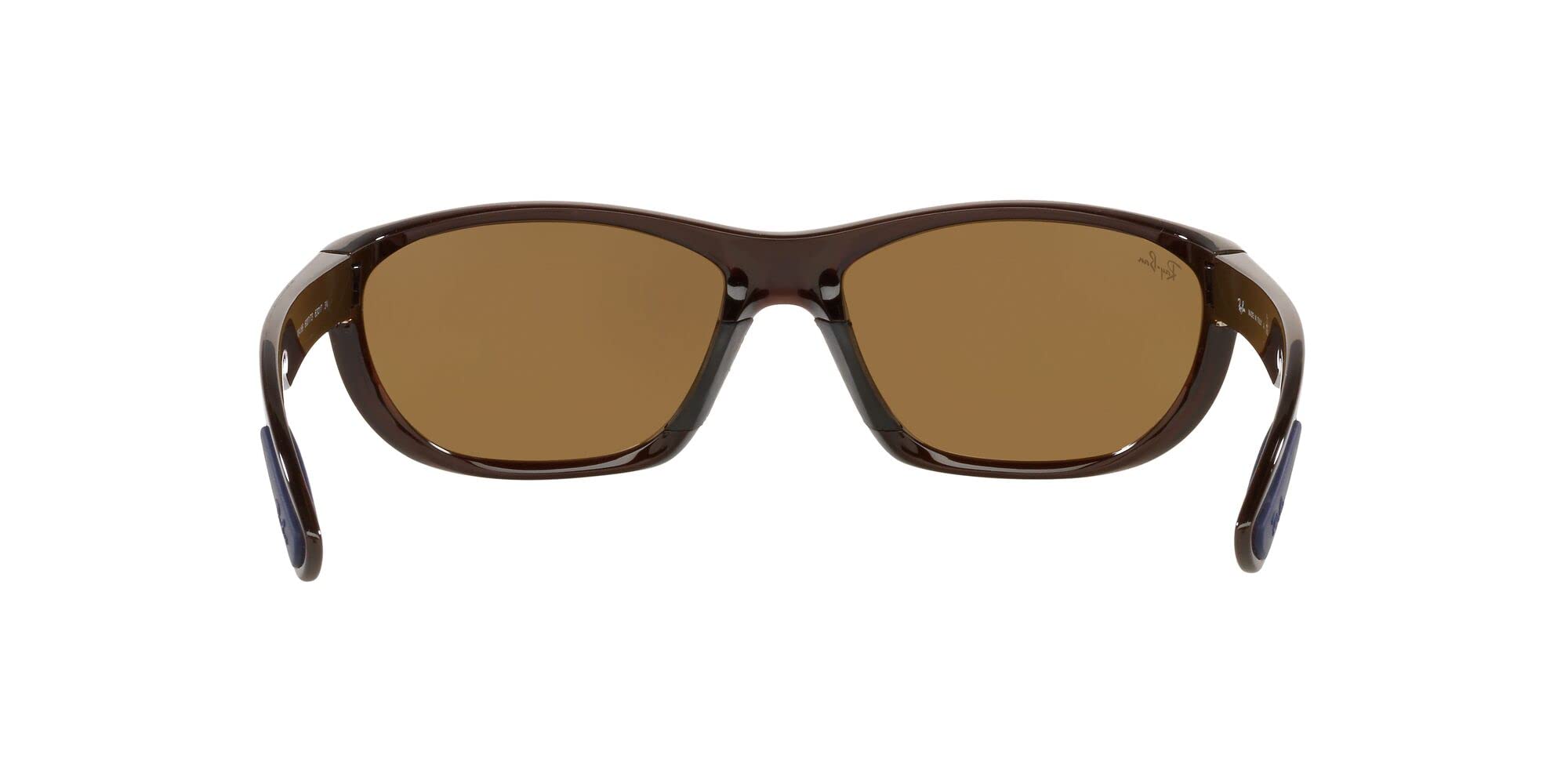 Ray-Ban RB4188 Wrap unisex-adult Sunglasses, Shiny Brown, 63 mm