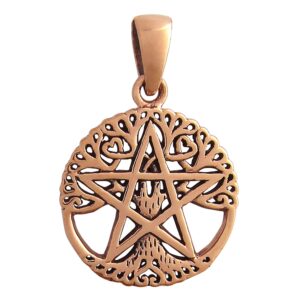 dryad design copper small cut out tree pentacle pentagram pendant