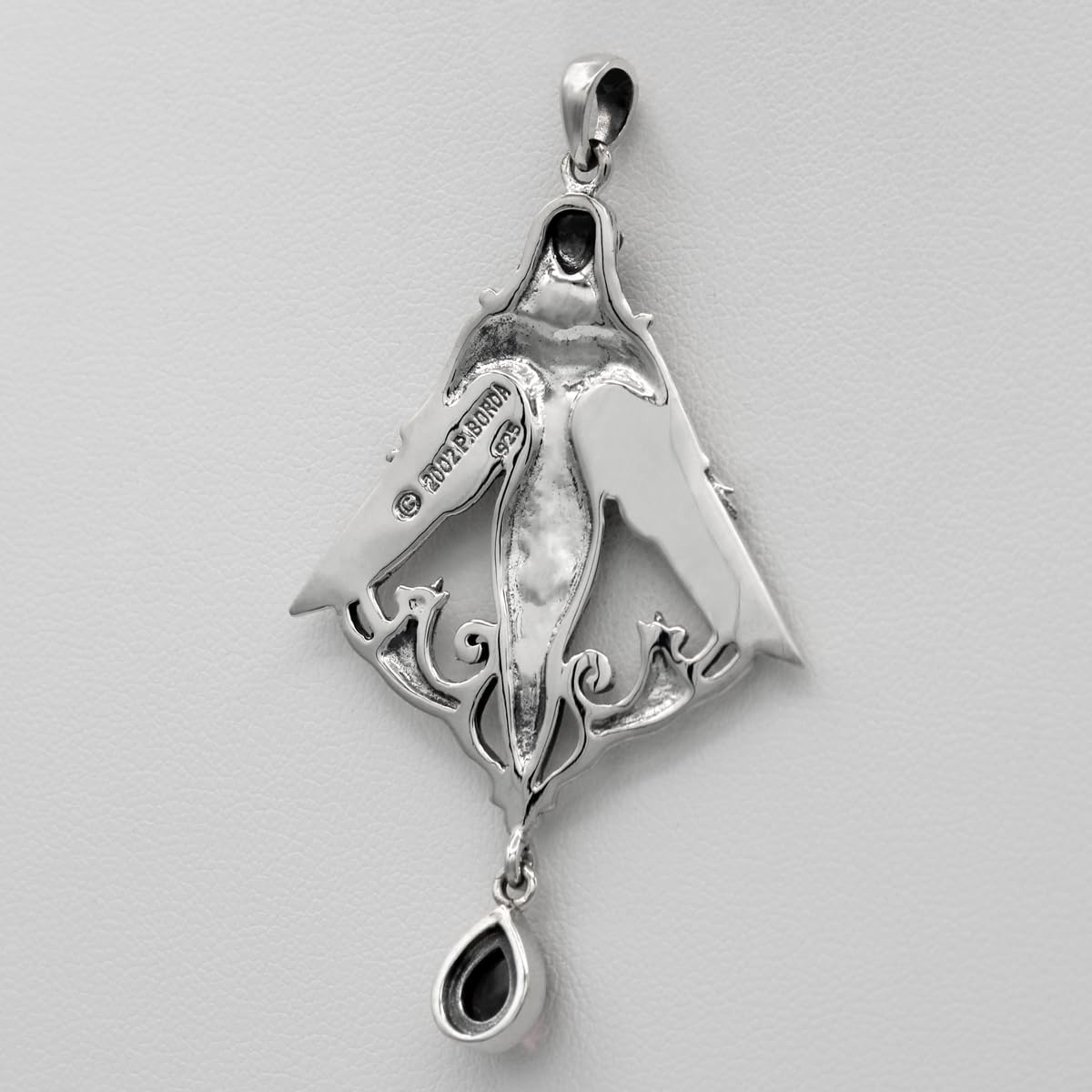 Dryad Design Freya Pendant - Norse Viking Pagan Goddess Jewelry for Women (Sterling Silver & Rainbow Moonstone)