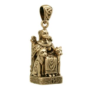 dryad design freya pendant norse goddess of love freyja jewelry for women - solid bronze