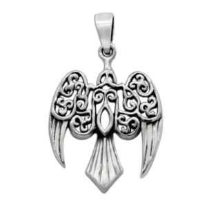 dryad design morrigan raven pendant - sterling silver celtic goddess wiccan gift pagan jewelry