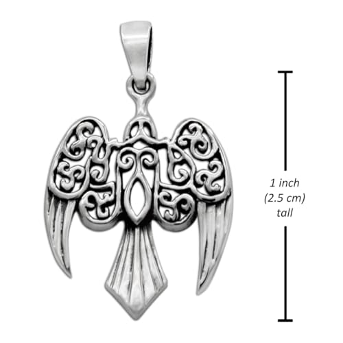 Dryad Design Morrigan Raven Pendant - Sterling Silver Celtic Goddess Wiccan Gift Pagan Jewelry