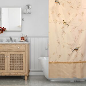 Avanti Linens Gilded Birds 72" x 72" Shower CurtainGold and Ivory