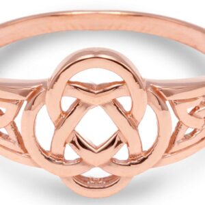 Celtic Rings Rose Gold Trinity Knot Ring (6.5)