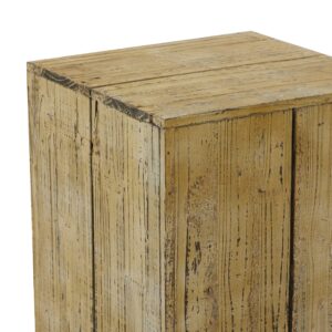 Deco 79 Rustic Wood Square Pedestal Table, Set of 3 39", 30", 22"H, Brown