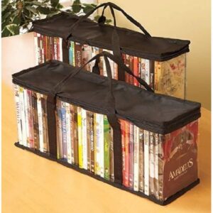 ALLmuis Set of 2 DVD Storage Bags (Holds 40 DVD's Each - 80 Total!). Convenient Travel Case for Media. Stackable, Easy to Carry.